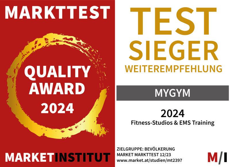 MYGYM Testsieger Weiterempfehlung